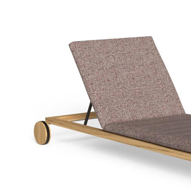 Outdoor leisure hotel beach lounge chair, Natural Wood