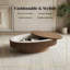 Table basse ovale à plateau relevable moderne avec placage en bois massif 47 po Modern-18242365