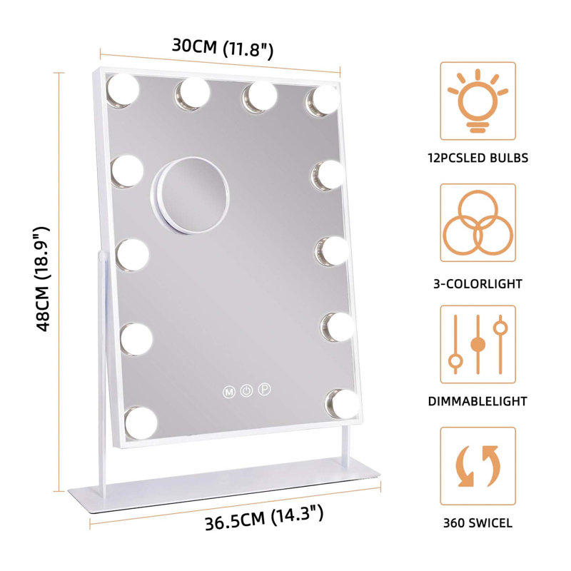 Demetrias Metal Rectangle Mirror, 48cm H x 36.5cm W