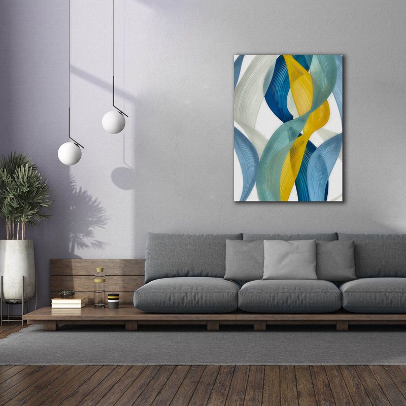  «Horizontal Bands 2» par Alonzo Saunders, art mural sur toile, 40 po x 54 po
