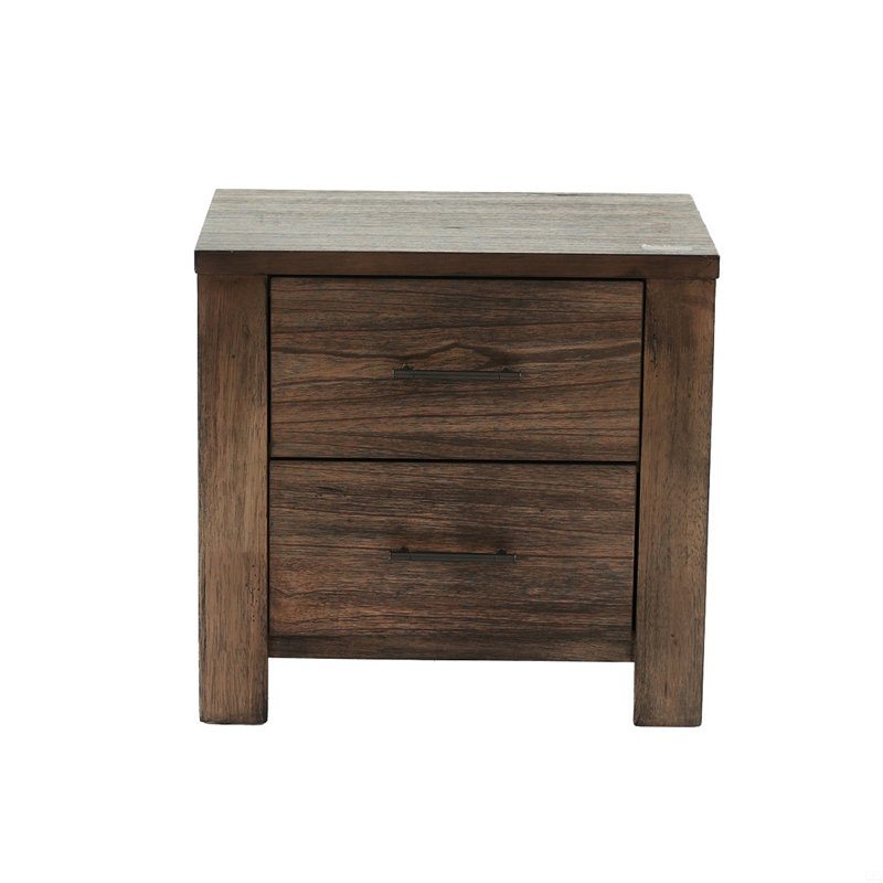 Table de chevet en bois avec 2 tiroirs