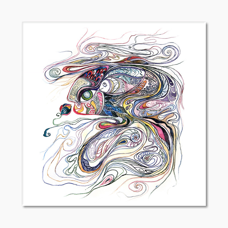 «Magic Mother Fish», peinture sur toile, Toile tendue, H 36 po x l 36 po