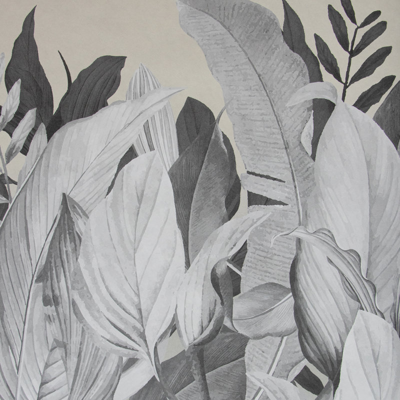 Priode A Tropical Forest Design 4-Panel Wall Mural 2.7m height x 280cm width, Almond