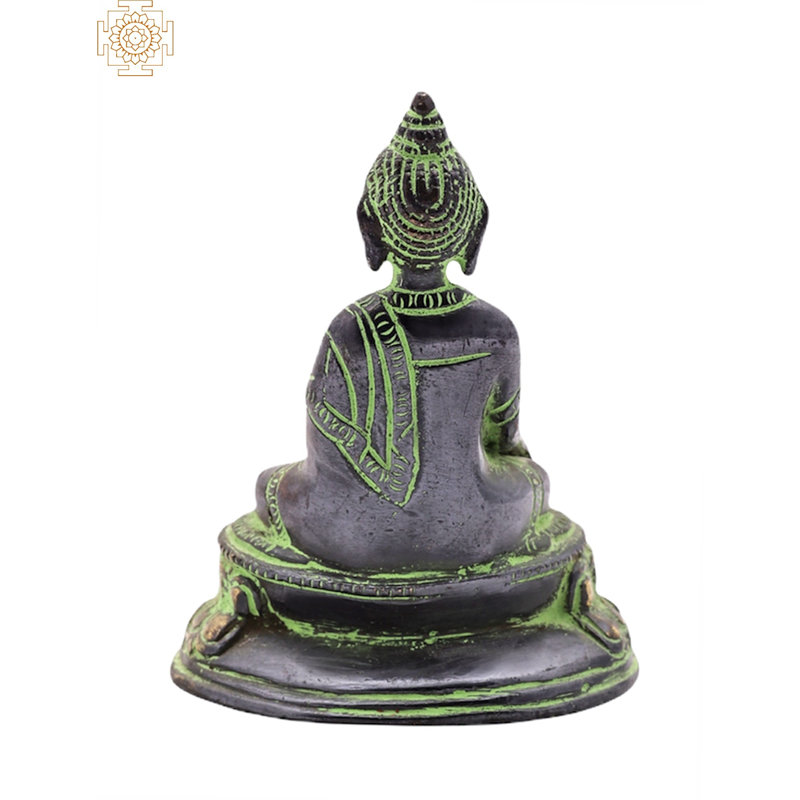 Bouddha méditant, Vert / noir