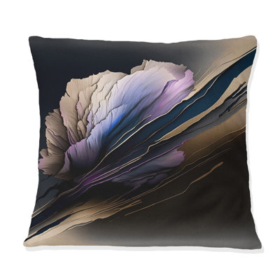 Coussin décoratif imprimé pivoines mauves à motif de pivoines mauves