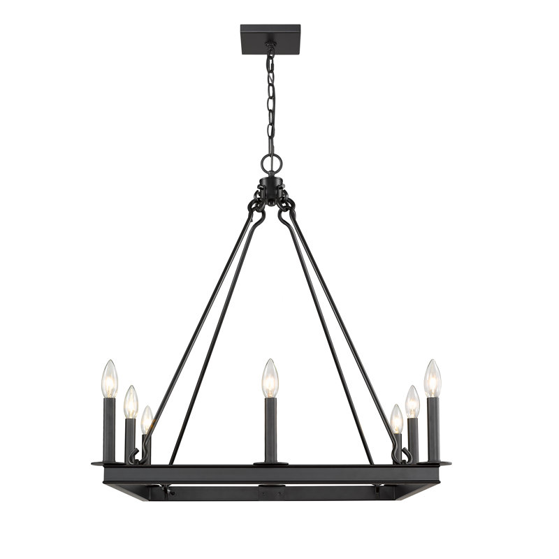 Hoglund 8 - Light Dimmable Geometric Chandelier, 31.5" H x 26" W x 26" D, Matte Black