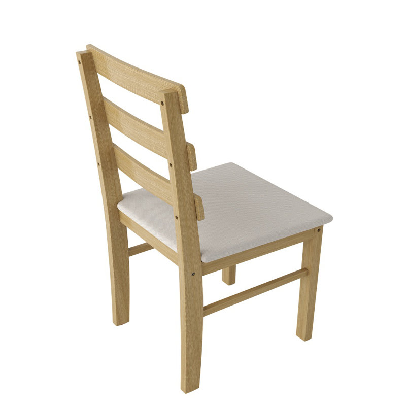 Ensemble de chaises de salle à manger en bois massif naturel à dossier courbé pour les cuisines scandinaves, rustiques et modernes