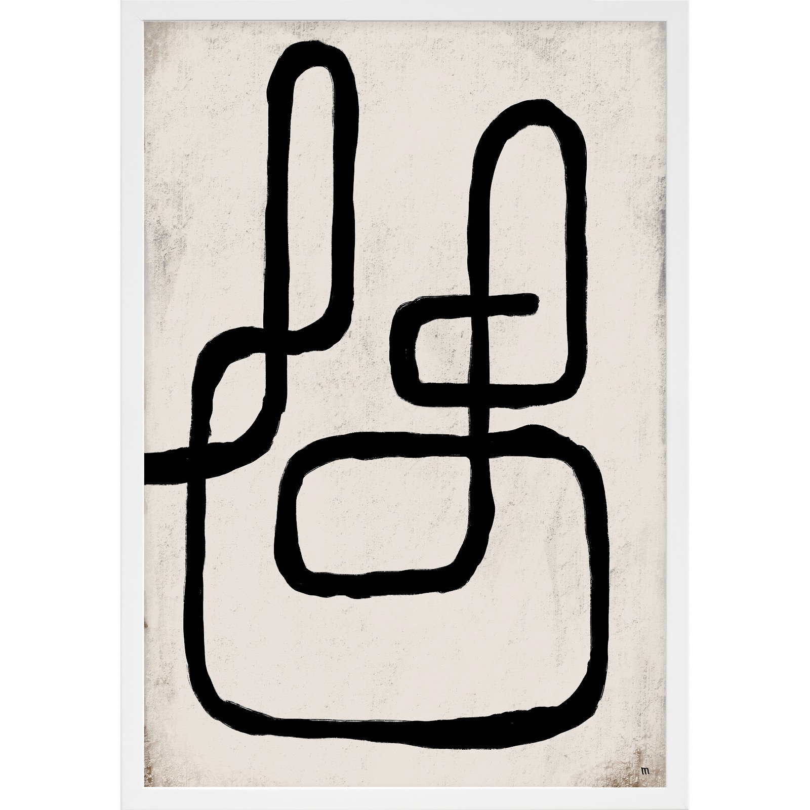 Linework 1 by StudioM, White Framed Paper, 30" H x 21" W x 1.25" D