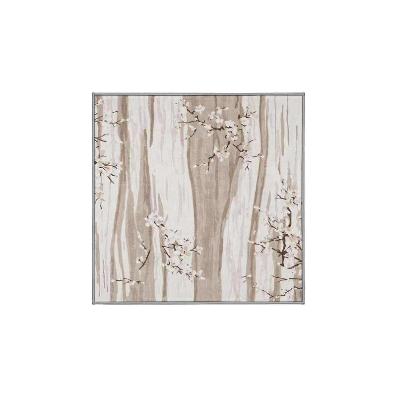 Tapis gris soyeux et moelleux, Carré 5 pi