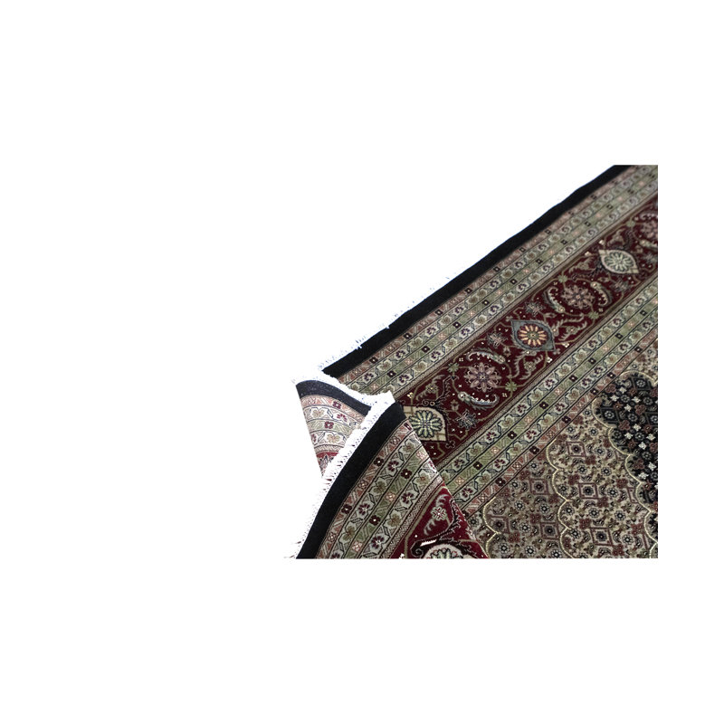 Hand-Knotted High-Quality Black and Red Area Rug