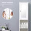 Grande armoire de rangement pour salle de bain avec miroir, armoire tour autoportante en bois avec tablettes réglables, pour salle de bain ou salon, blanc
