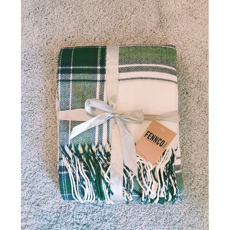 Sevan Collection Hand Woven Throw Blanket, Green