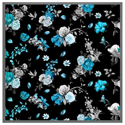 Deltana Blue Roses - Single Picture Frame Print