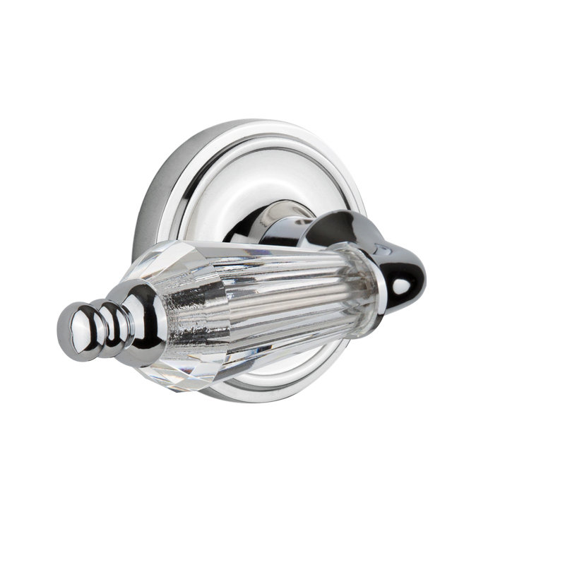 Classic Rosette Double Dummy with Parlour Lever, Bright Chrome