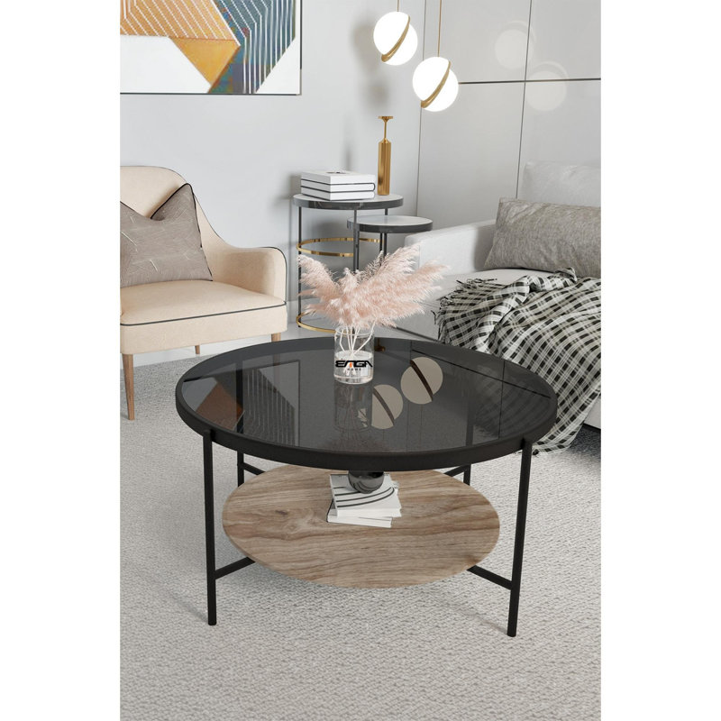 Table basse, Fumée, Pin antique / noir