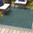 Alda Modern Minimalist Mingled Solid Turquoise/Cream Indoor/Outdoor Rug-195977388