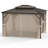 Double-Top 12 Ft. W x 10 Ft. D Hardtop Patio Gazebo with Polyester Curtains and Nettings