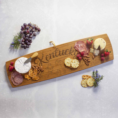 Kentucky 30-Inch Engraved Bamboo Charcuterie Board