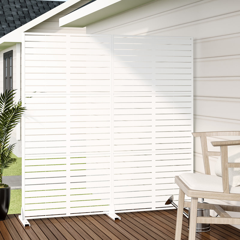 Paravent d'extérieur 72 po, H 72 po x l 72 po x P 16 po, Blanc