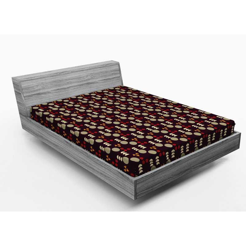 Microfiber Geometric Fitted Sheet, Queen Fitted Sheet