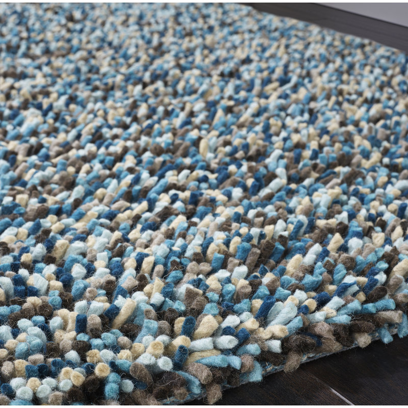 Fatululik Wool Hand Woven Shag Area Rug, Rectangle 120 x 170cm