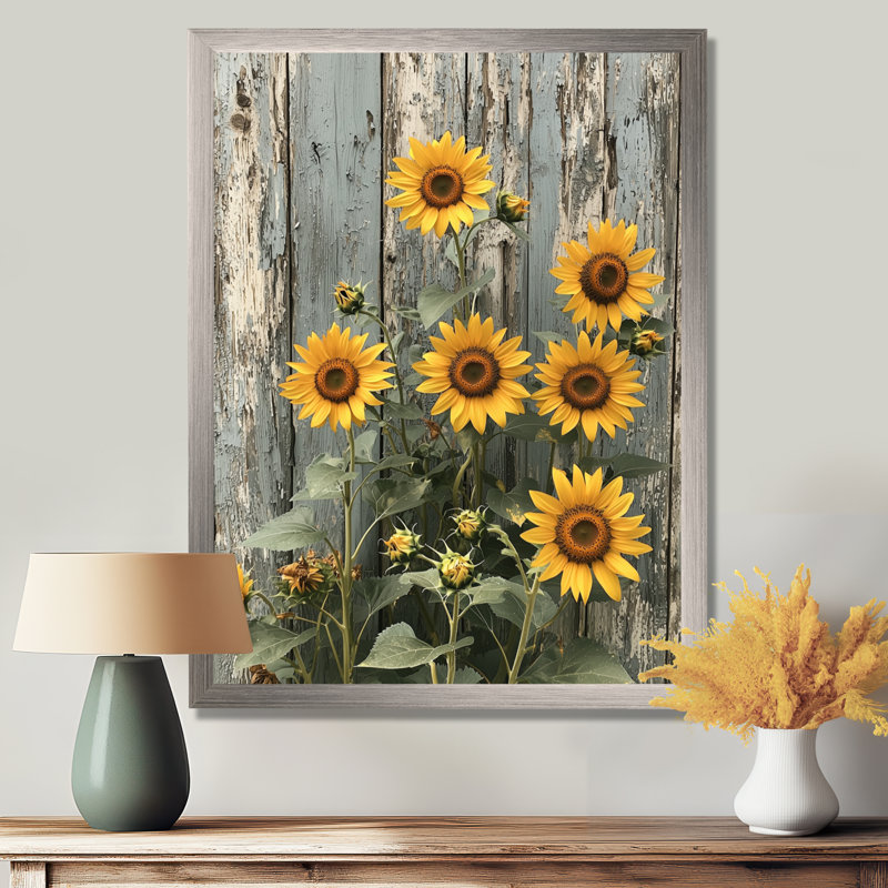Geil - Floral Wall Decor, Argent argent, H 44 po x l 34 po, Reproduction encadrée d'une seule photo