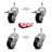 Polyurethane Swivel 10mm Stem Caster Set 2 Total Lock Brake