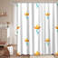Rideau de douche sans couture à motif floral abstrait blanc avec 12 crochets-485454178