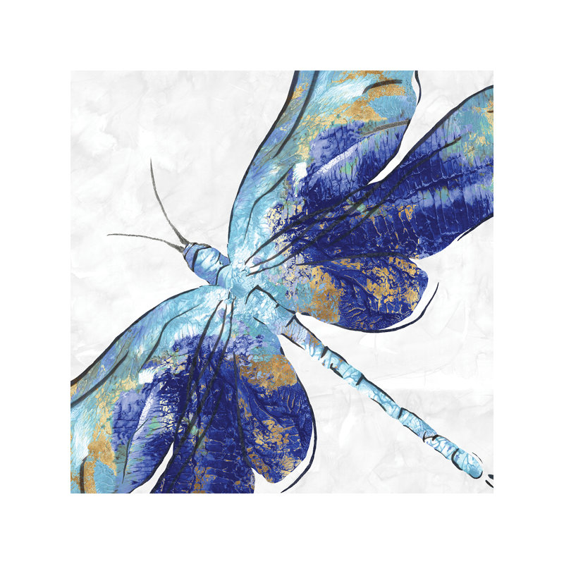 Blue Dragonfly by Eva Watts - Print on Canvas, 45.72 cm H x 45.72 cm W x 1.91 cm D, No Frame