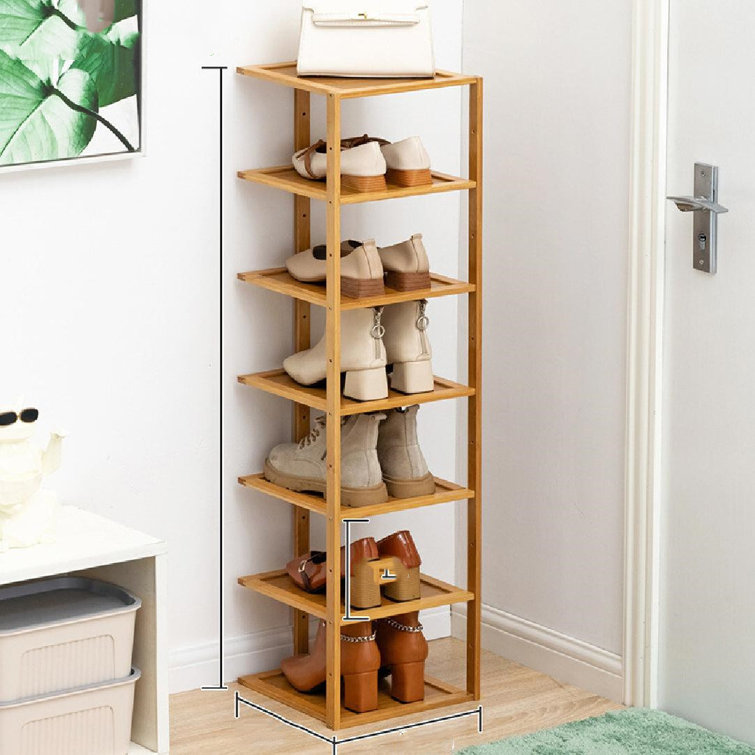 Ebern Designs 3 Pair Solid Wood Shoe Rack