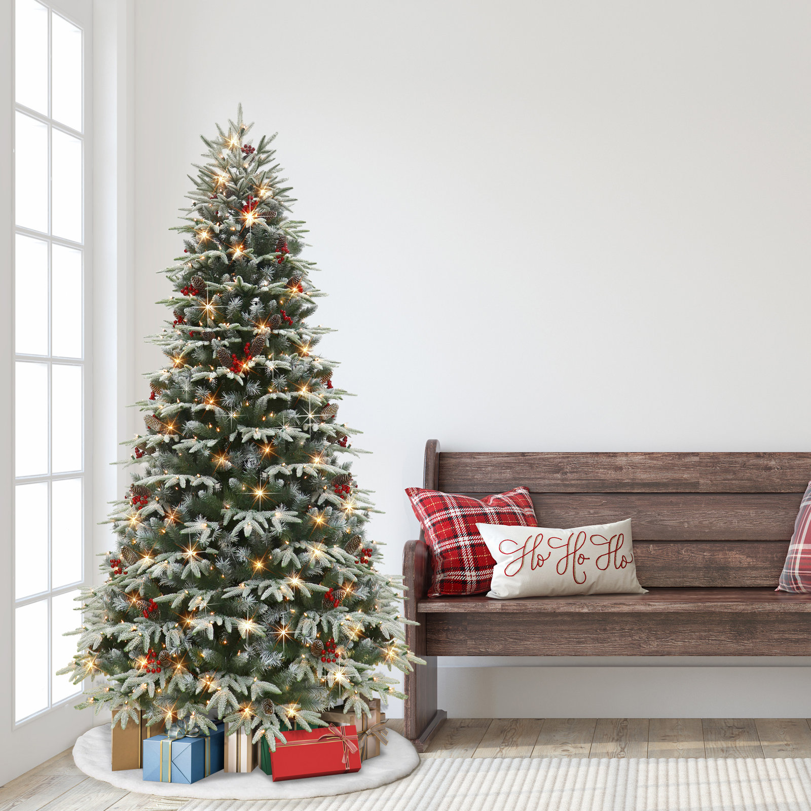 78' Lighted Artificial Fir Christmas Tree