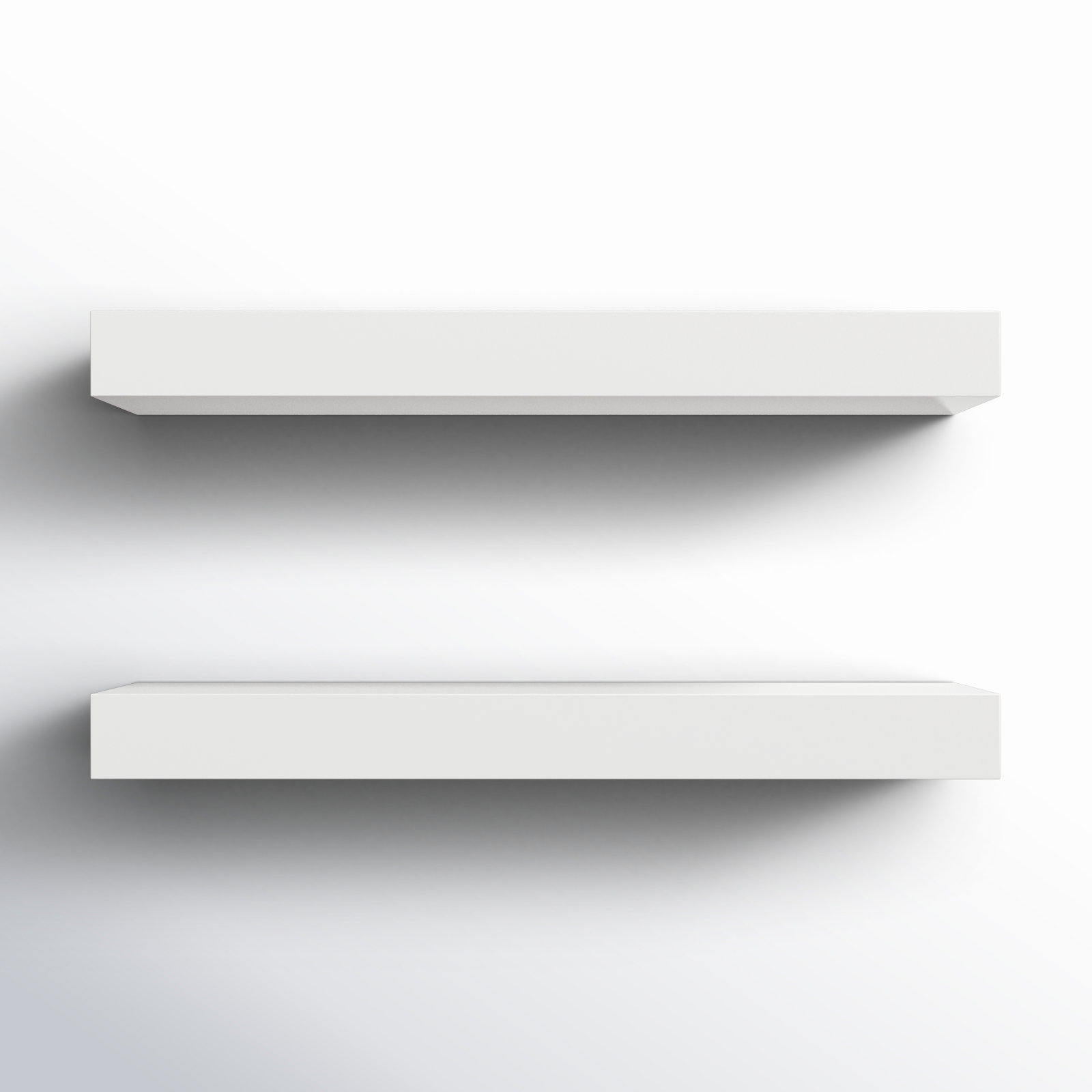 Jeremiah 2 Piece Picture Ledge Wall Shelf, White, 2.3" H x 24" W x 8" D