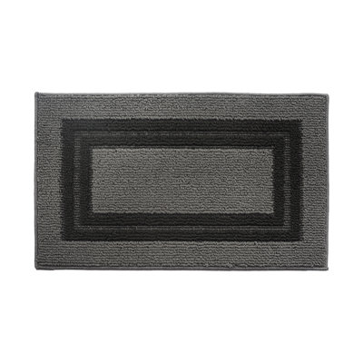Gris géométrique/Tapis décoratif noir