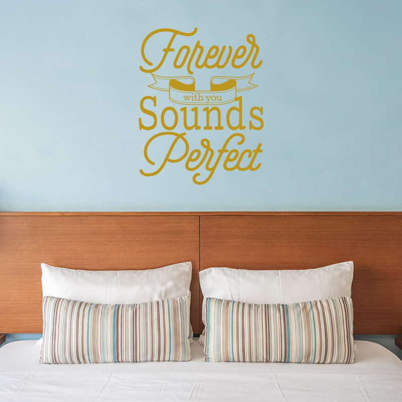 Adhésif décoratif «Forever With You Sounds Perfect», Or, H 28 po x l 23 po