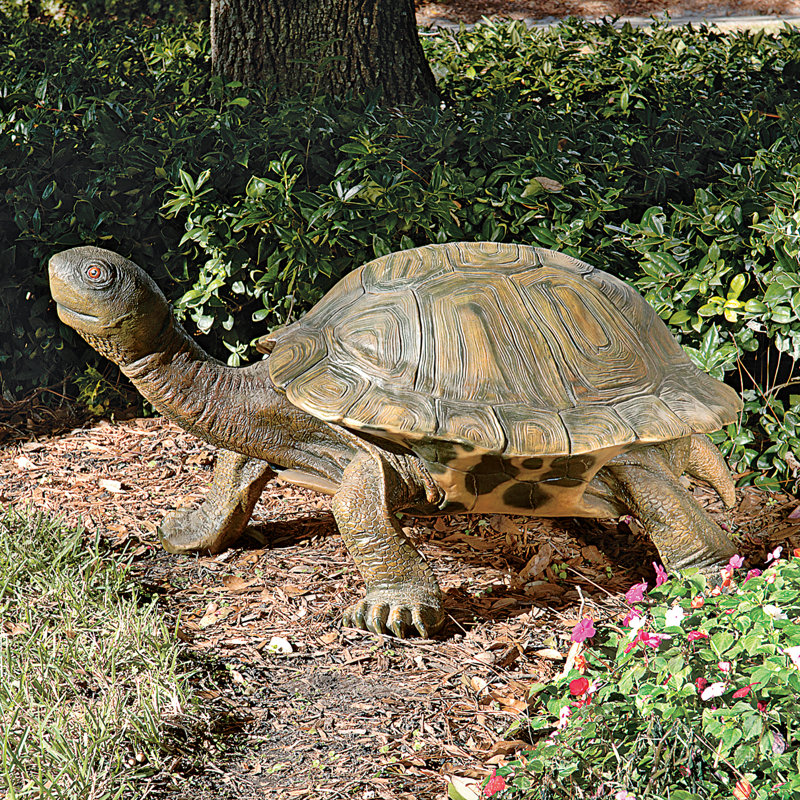 Giant Hand-Painted Resin Tranquil Tortoise Garden Sculpture