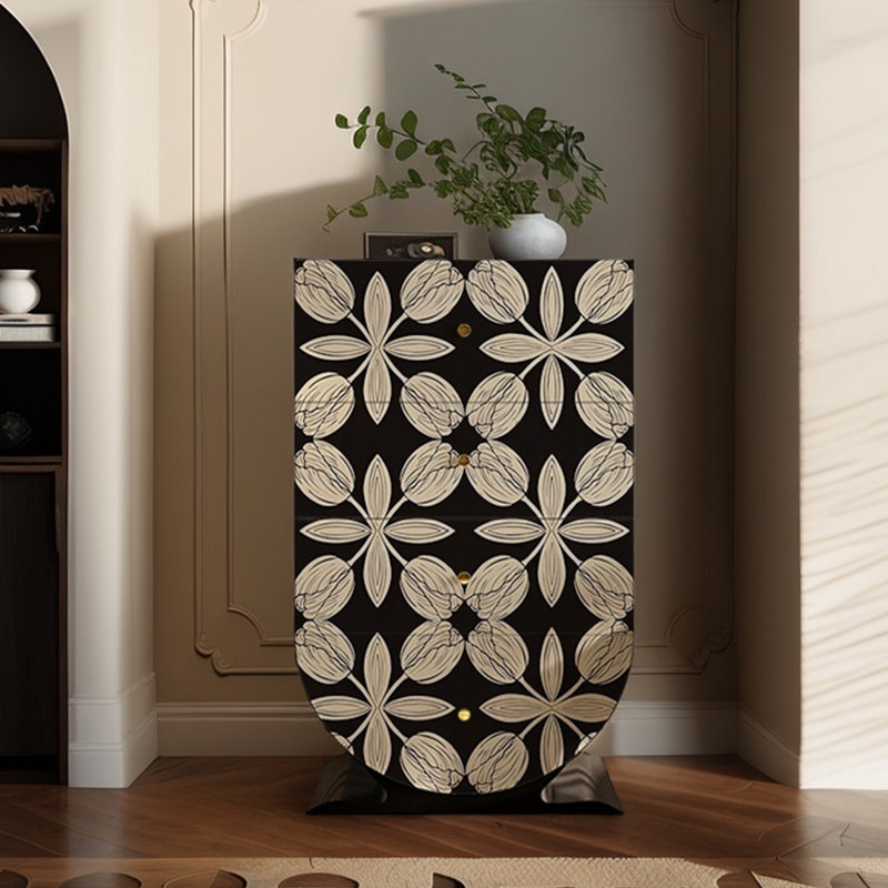 Commode moderne moderne à quatre tiroirs en bois