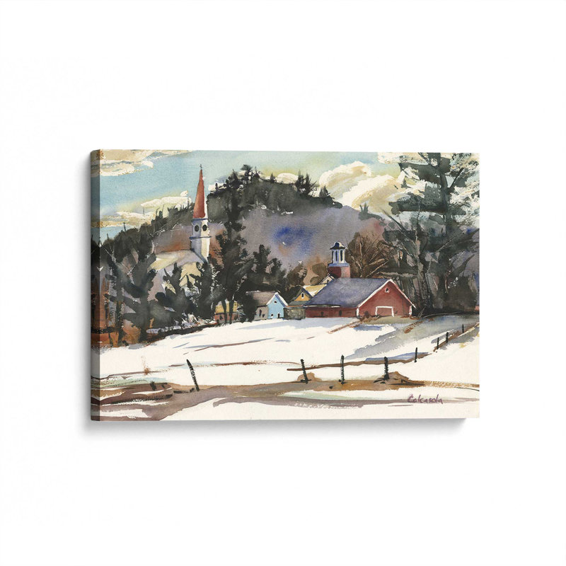 «Cumington Mass Winter» par Stephen Calcasola, reproduction d'art sur toile, H 24 po x l 32 po