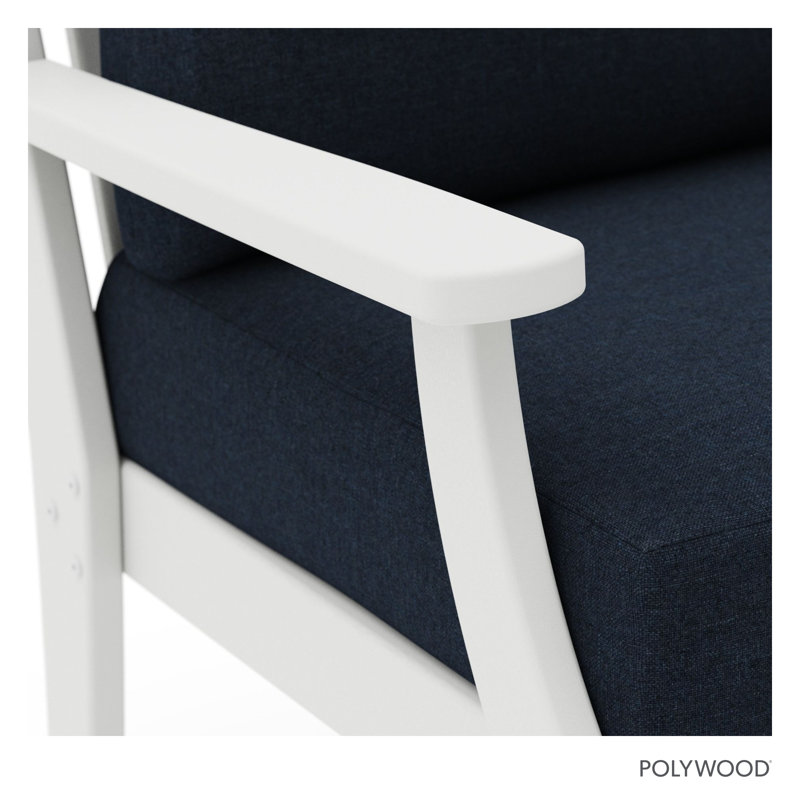 Braxton Deep Seating Loveseat, White/Marine Indigo