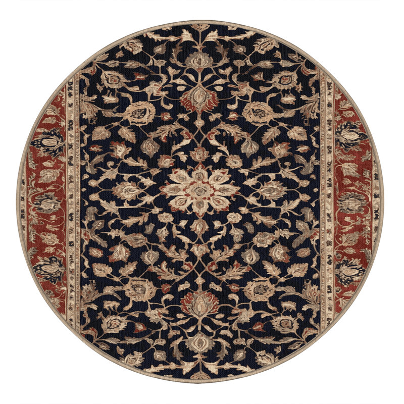 Tapis brun lavable à la machine, Rond 4 pi