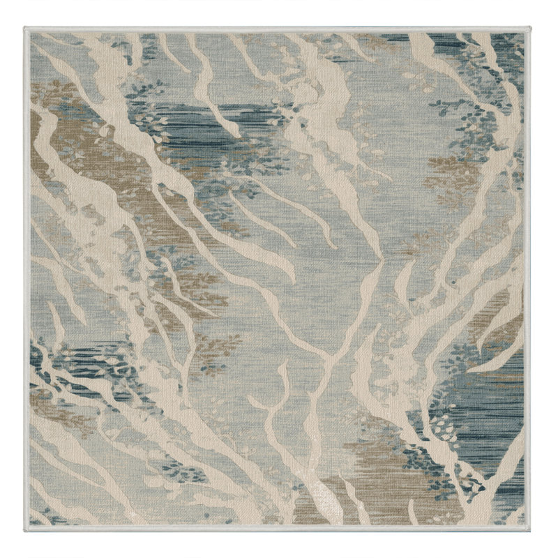Tapis beige lavable à la machine, Carré 4 pi