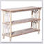 Console rustique à 3 niveaux avec détails d'inspiration gothique, table d'entrée en bois de 47,24 po de long pour le salon et le couloir