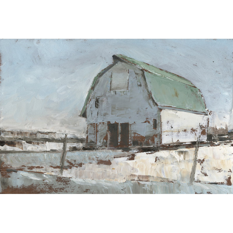 'Plein Air Barn I' by Ethan Harper - Painting Print, Wrapped Canvas, 30cm H x 46cm W