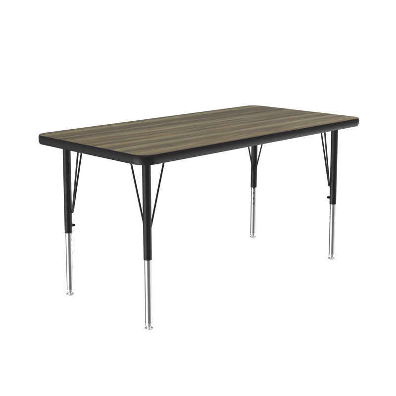 Table d'activité rectangulaire à hauteur ajustable, H 29 po x L 36 po x l 24 po, Noyer blanc colonial