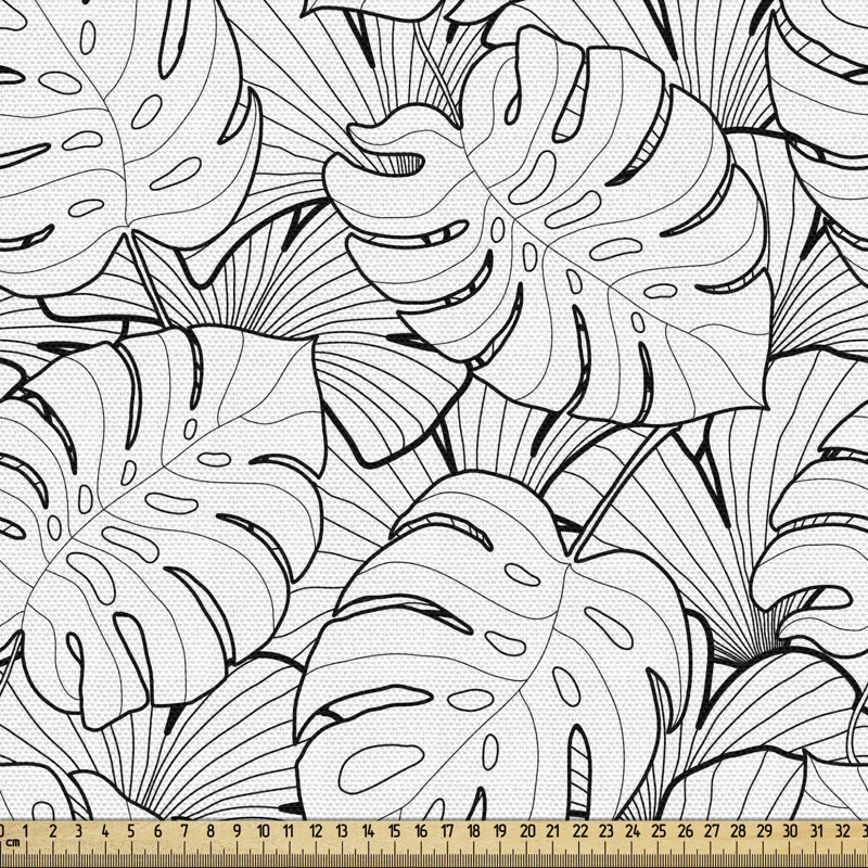Tissu noir et blanc, l 58 po x L 180 po