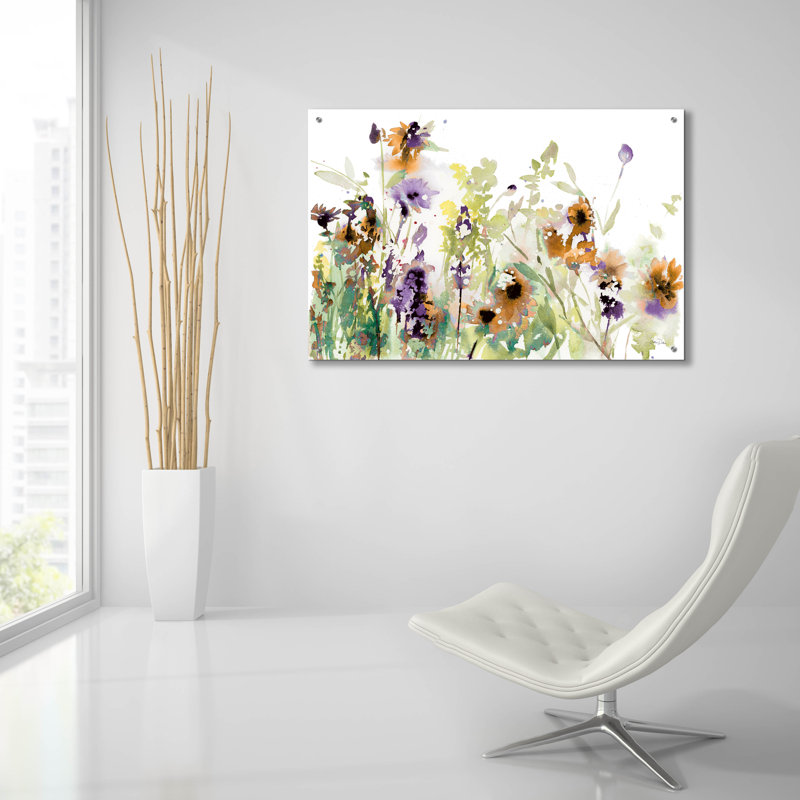 «Autumn Meadow Flowers» par Katrina Pete, art mural en verre acrylique, H 24 po x l 36 po x P 0,2 po