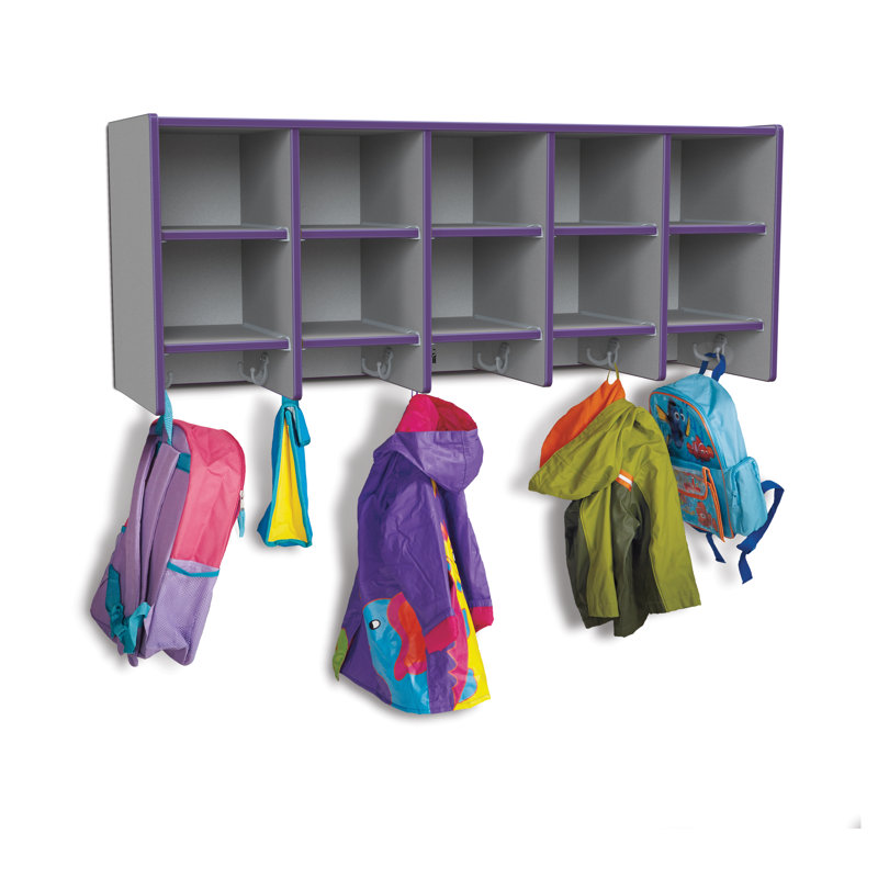 Casier mural à 10 sections Rainbow Accents®, Mauve, Non