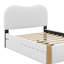Lit tapissier avec lit gigogne et lit plateforme avec pieds en bois, aucun sommier nécessaire-882469728