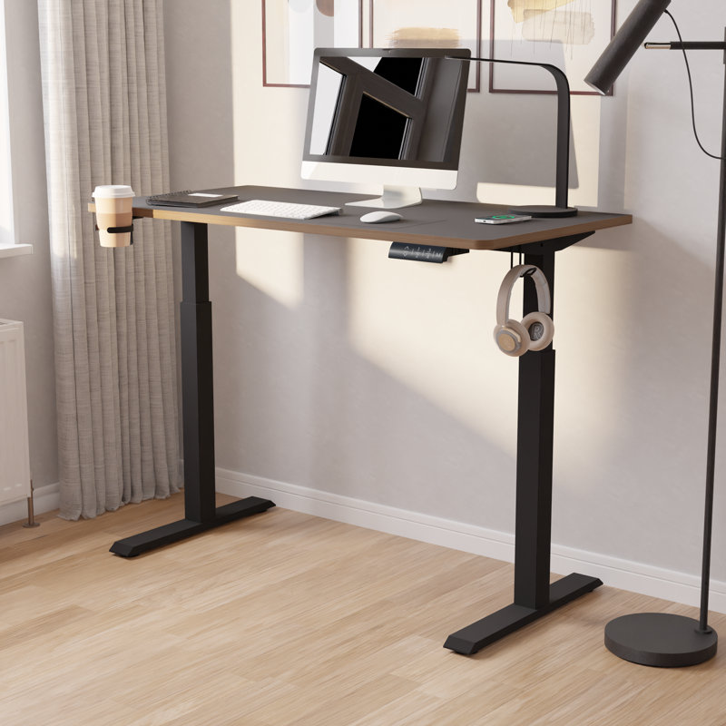Arshan Adjustable Metal Base Standing Desk, Black