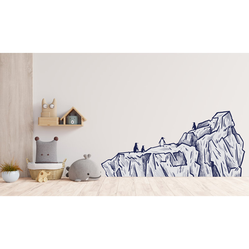 Adhésif décoratif pingouins Iceberg, décoration d'inspiration arctique, art mural arctique, autocollant Iceberg, décoration murale chambre d'enfant pingouin 247LU