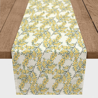 Alinuswe Rectangle Floral Polyester Table Runner